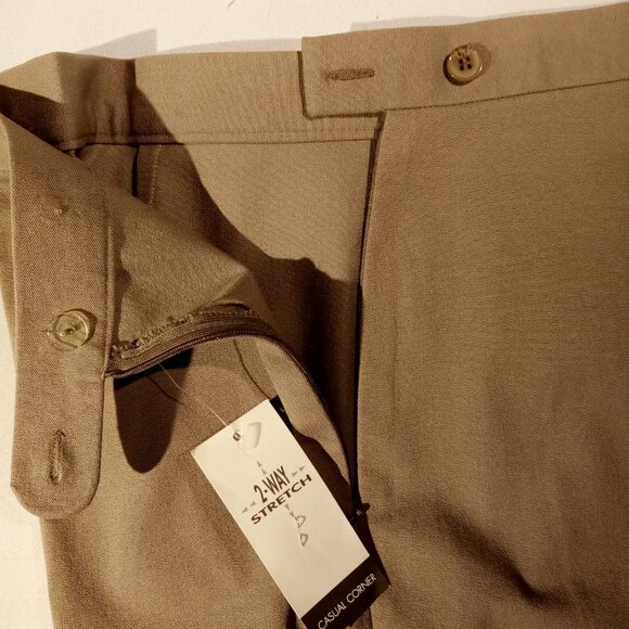 Casual Corner Pants/Trousers sz 14 High Rise Vintage Stretch Dark Taupe NWT - Picture 6 of 9